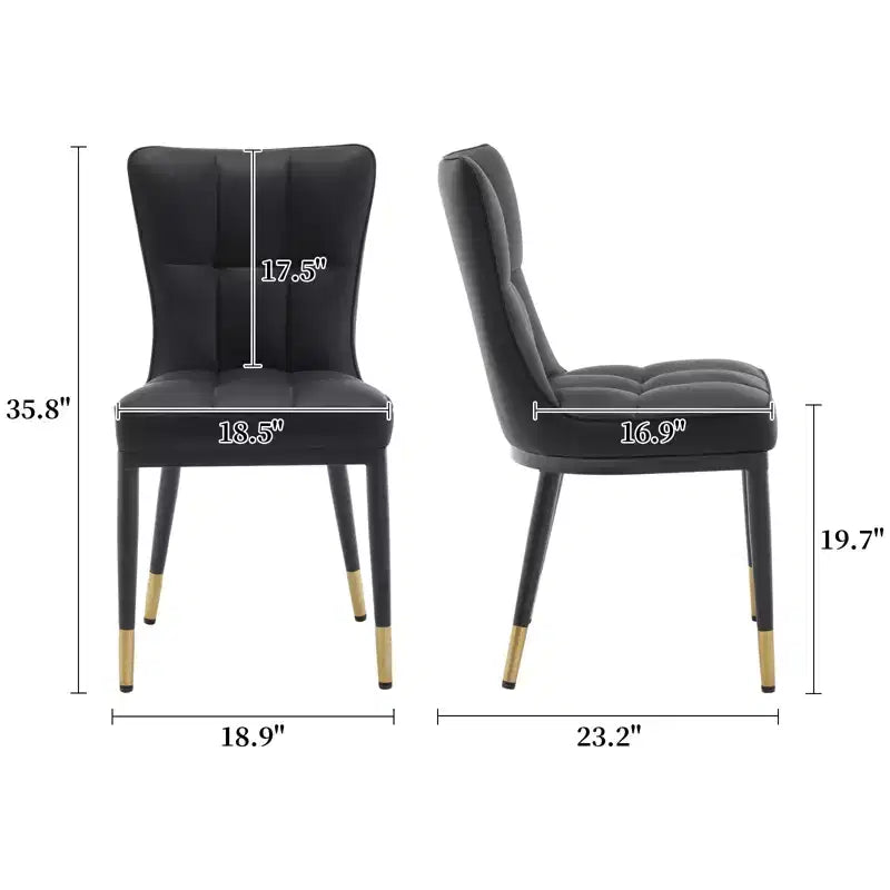 Lot de 6 chaises de salle à manger, modernes, rembourrées, en similicuir, avec haut dossier, pieds en métal – Sanzelize Design