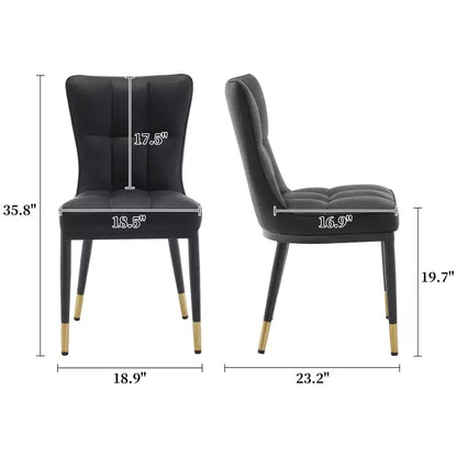 Lot de 6 chaises de salle à manger, modernes, rembourrées, en similicuir, avec haut dossier, pieds en métal – Sanzelize Design