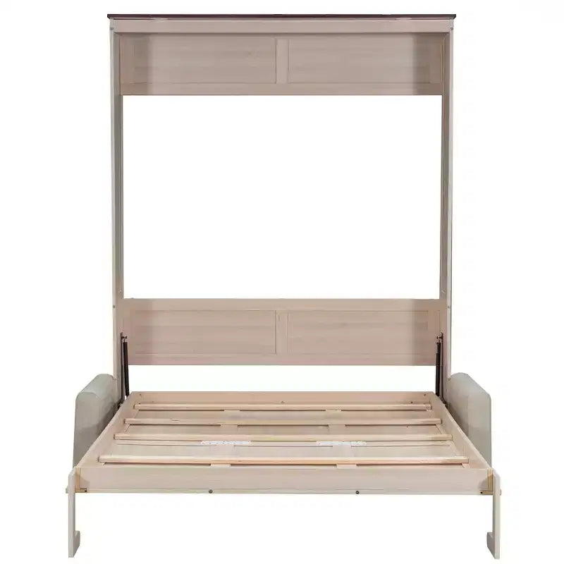 Lit escamotable 152 x 203 cm avec canapé, Lit escamotable 152 x 203 cm en bois avec éclairage LED – Sanzelize Design