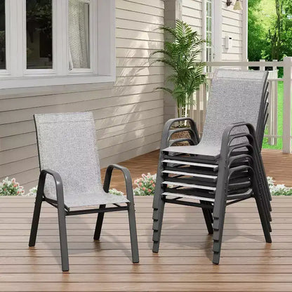 Chaises de jardin, Lot de 4/6 chaises de salle à manger empilables d'extérieur en textilène léger résistant aux – Sanzelize Design