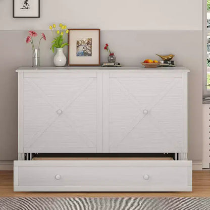 Lit escamotable Murphy 152 x 203 cm, lit coffre Cube avec station de charge et espace de rangement – Sanzelize Design