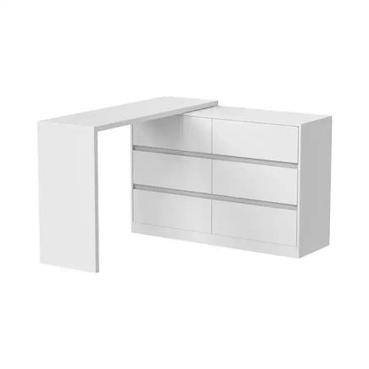 Desserte de buffet intelligente rotative/extensible avec 6 tiroirs, plan de travail étendu, tapis antidérapant – Sanzelize Design