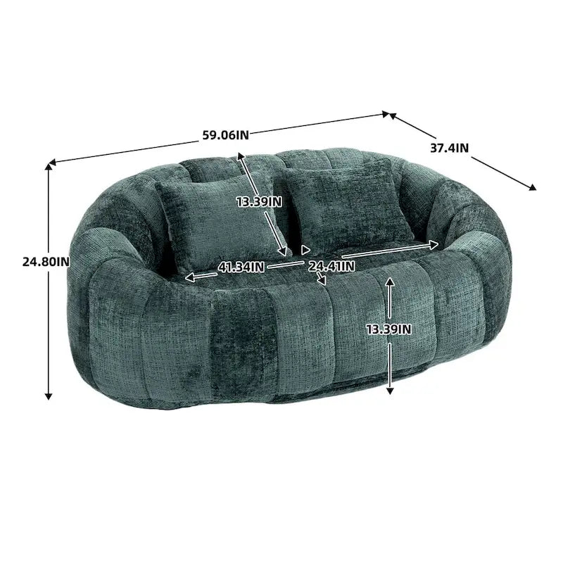 Fauteuil poire paresseux en chenille – Sanzelize Design