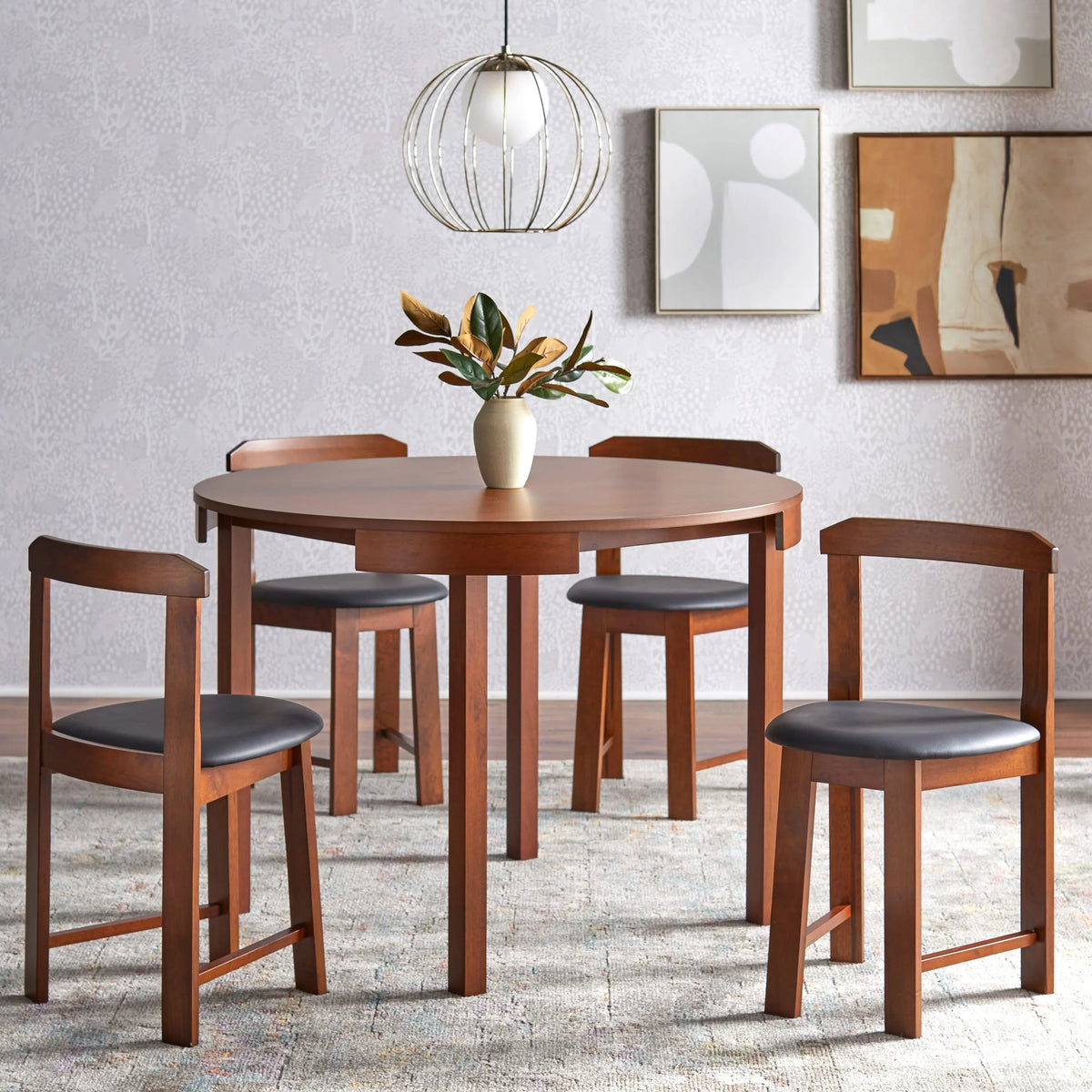 Ensemble de salle à manger rond compact 5 pièces – Sanzelize Design