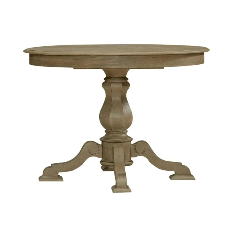 Table à dîner ronde sur pied avec rallonges escamotables - 2 finitions – Sanzelize Design
