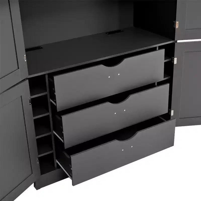 Grand meuble de garde-manger de cuisine avec prises électriques – Sanzelize Design