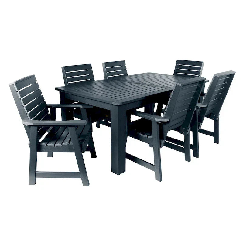 Ensemble de salle à manger d'extérieur 7 pièces, table 107 x 183 cm – Sanzelize Design