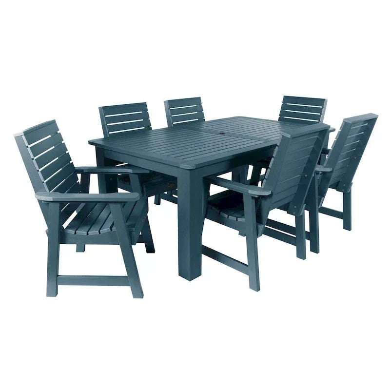 Ensemble de salle à manger d'extérieur 7 pièces, table 107 x 183 cm – Sanzelize Design