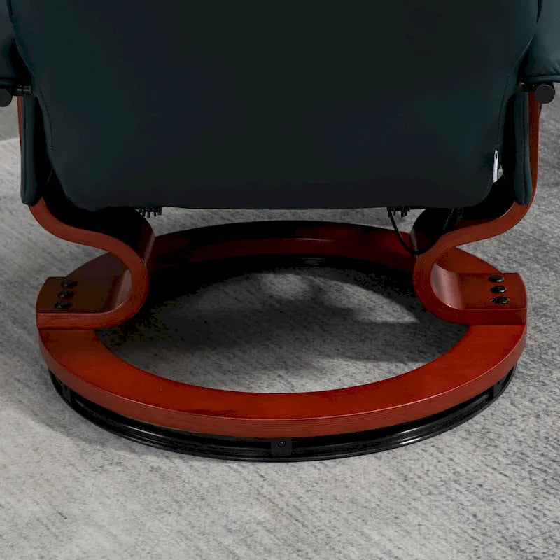 Fauteuil inclinable manuel pivotant en similicuir avec repose-pieds confortable et relaxant – Sanzelize Design
