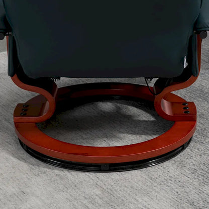 Fauteuil inclinable manuel pivotant en similicuir avec repose-pieds confortable et relaxant – Sanzelize Design