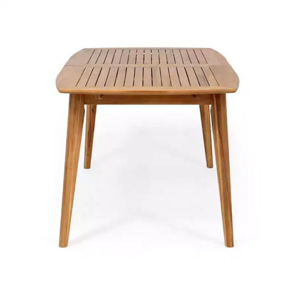 Ensemble de salle à manger d'extérieur 7 pièces extensible avec chaises empilables, table en bois d'acacia – Sanzelize Design
