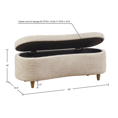 Banc de rangement rabattable Bailey Taupe Boucle – Sanzelize Design