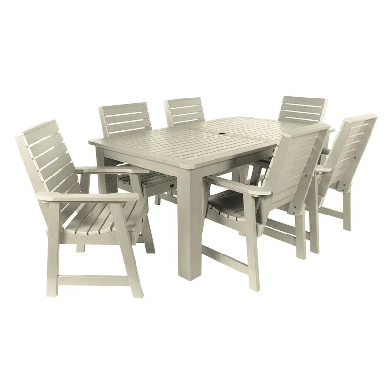 Ensemble de salle à manger d'extérieur 7 pièces, table 107 x 183 cm – Sanzelize Design