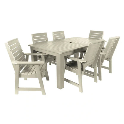 Ensemble de salle à manger d'extérieur 7 pièces, table 107 x 183 cm – Sanzelize Design