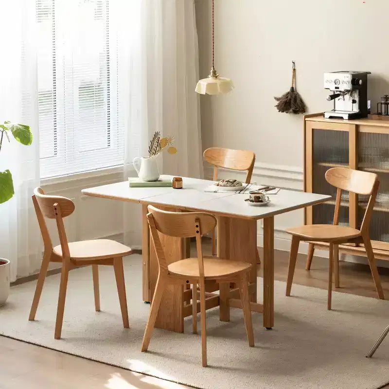 Lot de 4 chaises de salle à manger en bois massif, chaises en bois naturel pour cuisine, salle à manger, salon – Sanzelize Design