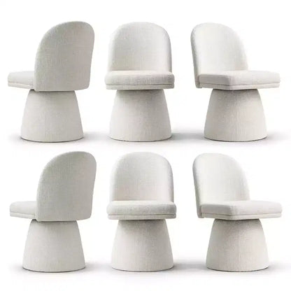 Lot de 6 chaises de salle à manger modernes sans accoudoirs, pivotantes à 360°, avec piétement tulipe – Sanzelize Design