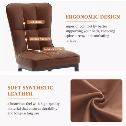 Lot de 6 chaises de salle à manger, modernes, rembourrées, en similicuir, avec haut dossier, pieds en métal – Sanzelize Design
