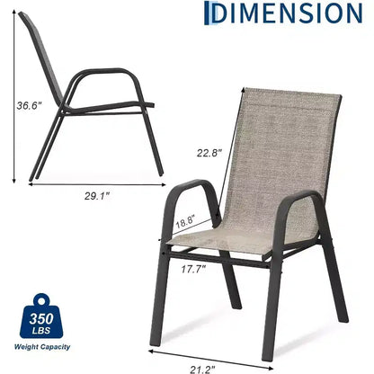 Chaises de jardin, Lot de 4/6 chaises de salle à manger empilables d'extérieur en textilène léger résistant aux – Sanzelize Design