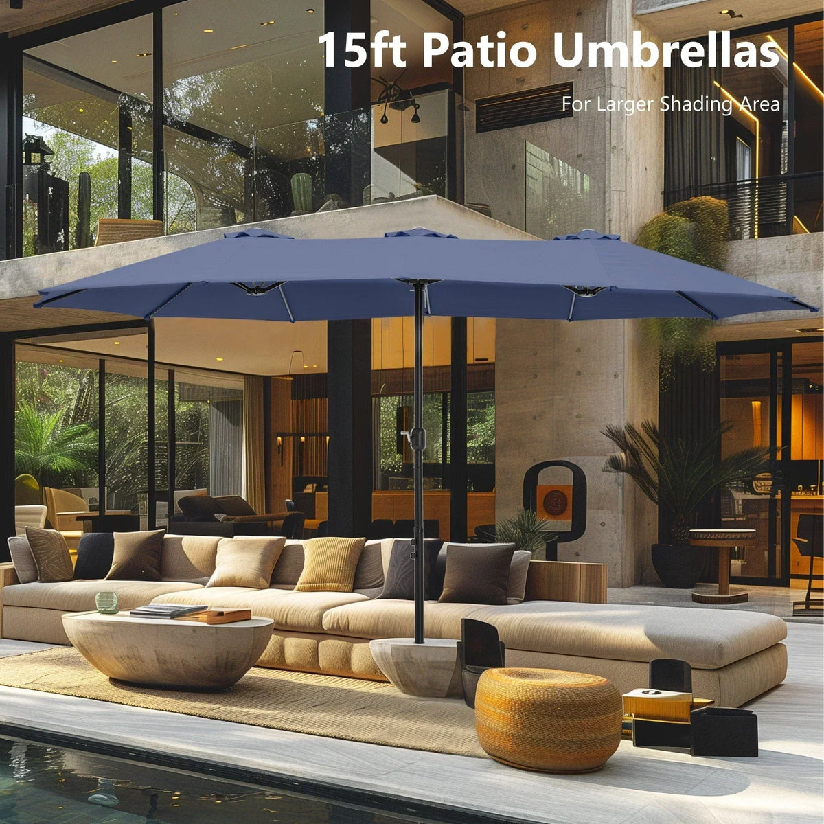 Grand Parasol Double Face de 4,5 m avec Base Incluse pour terrasse – Sanzelize Design