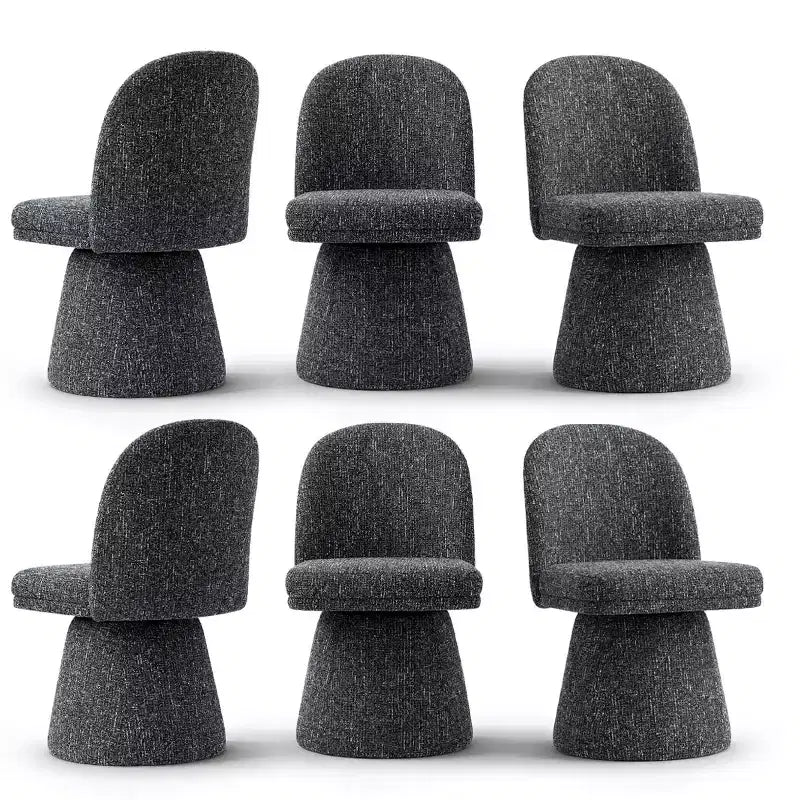 Lot de 6 chaises de salle à manger modernes sans accoudoirs, pivotantes à 360°, avec piétement tulipe – Sanzelize Design
