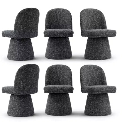 Lot de 6 chaises de salle à manger modernes sans accoudoirs, pivotantes à 360°, avec piétement tulipe – Sanzelize Design