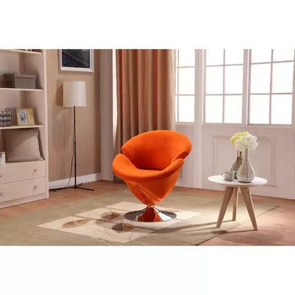 Lot de 4 Chaises d'appoint pivotantes Tulip Orange/Jaune: Revêtement en velours, Aucun assemblage requis – Sanzelize Design