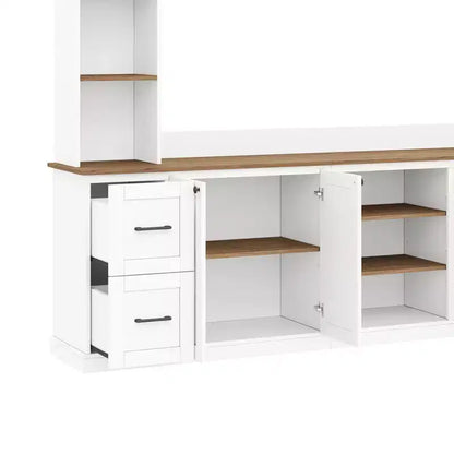 Meuble TV mural 4-en-1 de style campagnard, convient aux téléviseurs jusqu'à 178 cm – Sanzelize Design