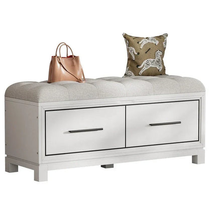 Banc à chaussures avec coussin amovible et rangement dissimulé pour l'entrée et le salon – Sanzelize Design