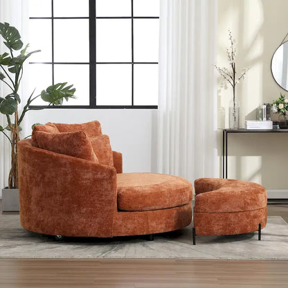 Fauteuil Moderne Rond Avec 5 Coussins Et Pouf Optionnel – Sanzelize Design
