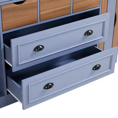 Garde-manger de cuisine autoportant de 180 cm de haut, grand buffet de salle à manger avec 4 portes pliantes, étagères – Sanzelize Design