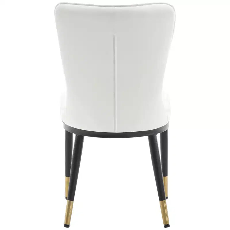 Lot de 6 chaises de salle à manger, modernes, rembourrées, en similicuir, avec haut dossier, pieds en métal – Sanzelize Design