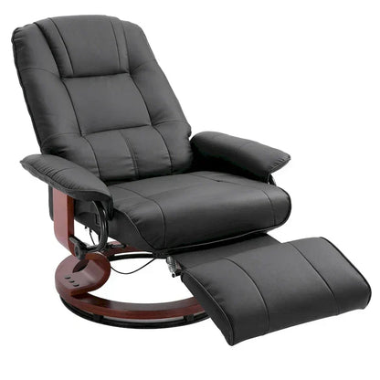 Fauteuil inclinable manuel pivotant en similicuir avec repose-pieds confortable et relaxant – Sanzelize Design