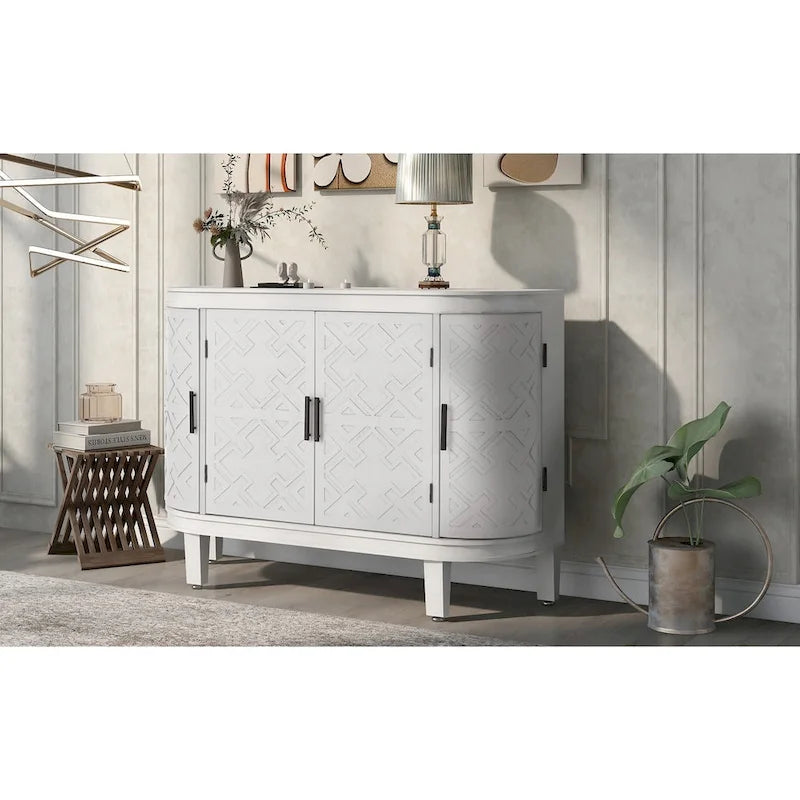 Meuble de rangement d'appoint, buffet en bois avec portes à motif ancien pour couloir, entrée, salon, chambre – Sanzelize Design