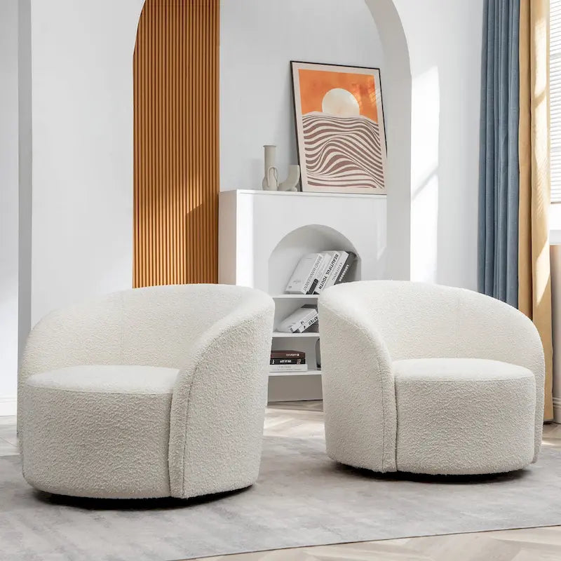 Fauteuil pivotant rembourré de 86 cm de large (lot de 2) – Sanzelize Design