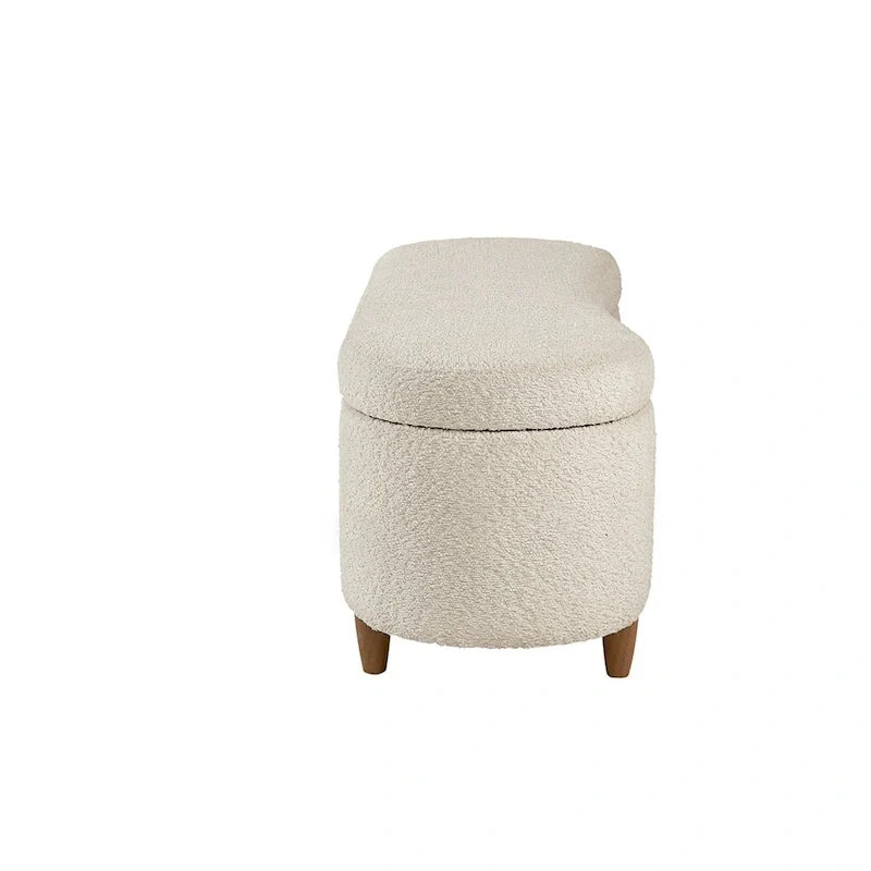 Banc de rangement rabattable Bailey Taupe Boucle – Sanzelize Design