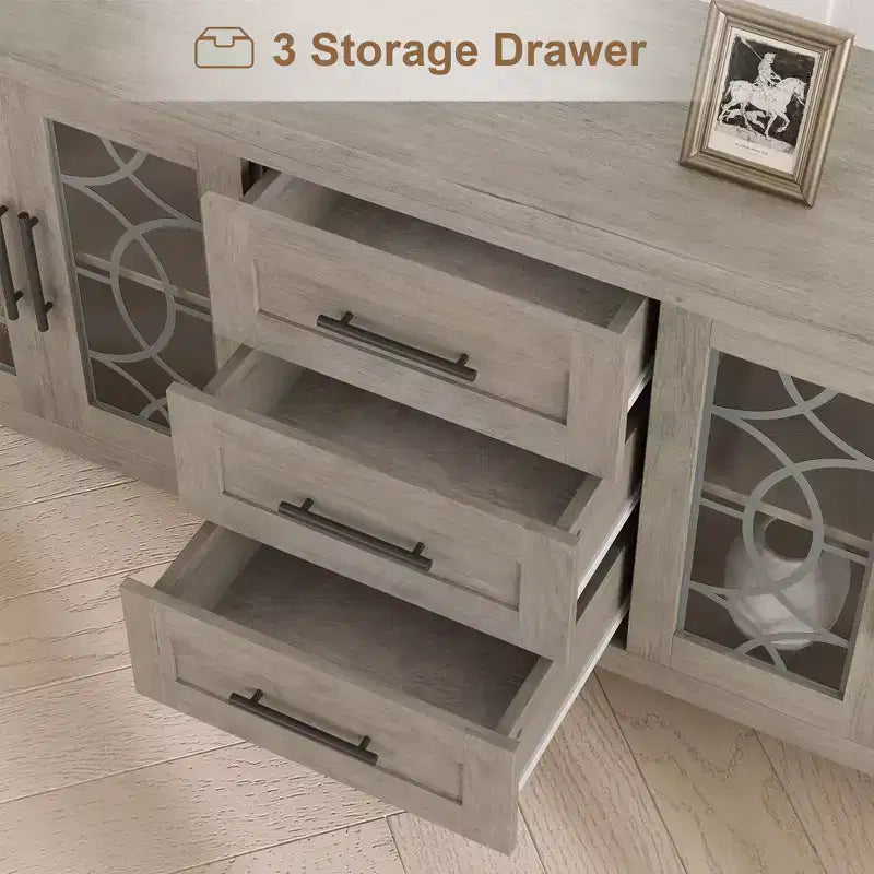 Meuble TV avec tiroirs de rangement, Meuble TV, Table console TV pour salon/chambre à coucher, Armoire de rangement – Sanzelize Design