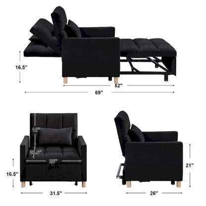 Canapé-Lit Convertible une Place avec Oreiller – Sanzelize Design