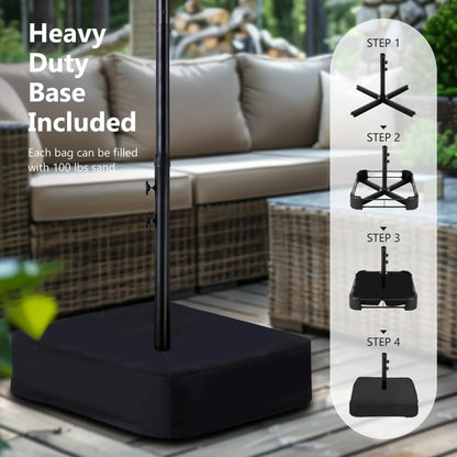 Grand Parasol Double Face de 4,5 m avec Base Incluse pour terrasse – Sanzelize Design