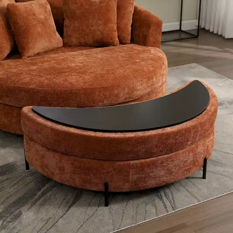 Fauteuil Moderne Rond Avec 5 Coussins Et Pouf Optionnel – Sanzelize Design