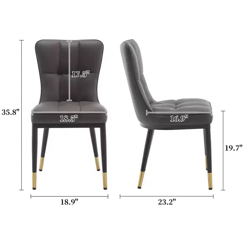 Lot de 6 chaises de salle à manger, modernes, rembourrées, en similicuir, avec haut dossier, pieds en métal – Sanzelize Design