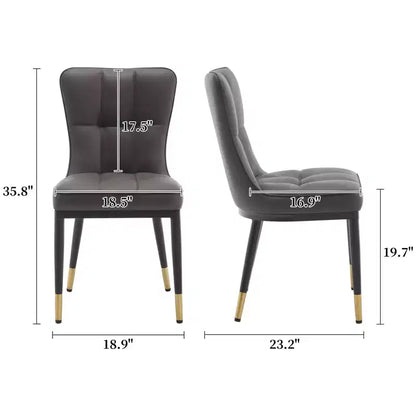 Lot de 6 chaises de salle à manger, modernes, rembourrées, en similicuir, avec haut dossier, pieds en métal – Sanzelize Design