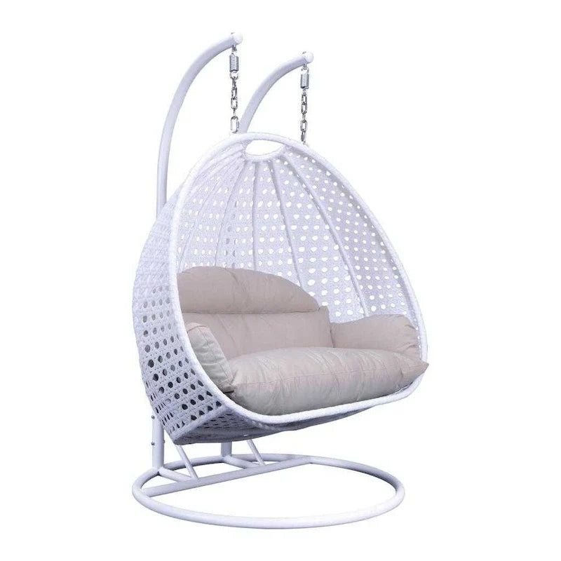 Fauteuil suspendu œuf 2 places avec support - Balançoire / hamac de jardin en rotin osier pour extérieur/intérieur avec – Sanzelize Design