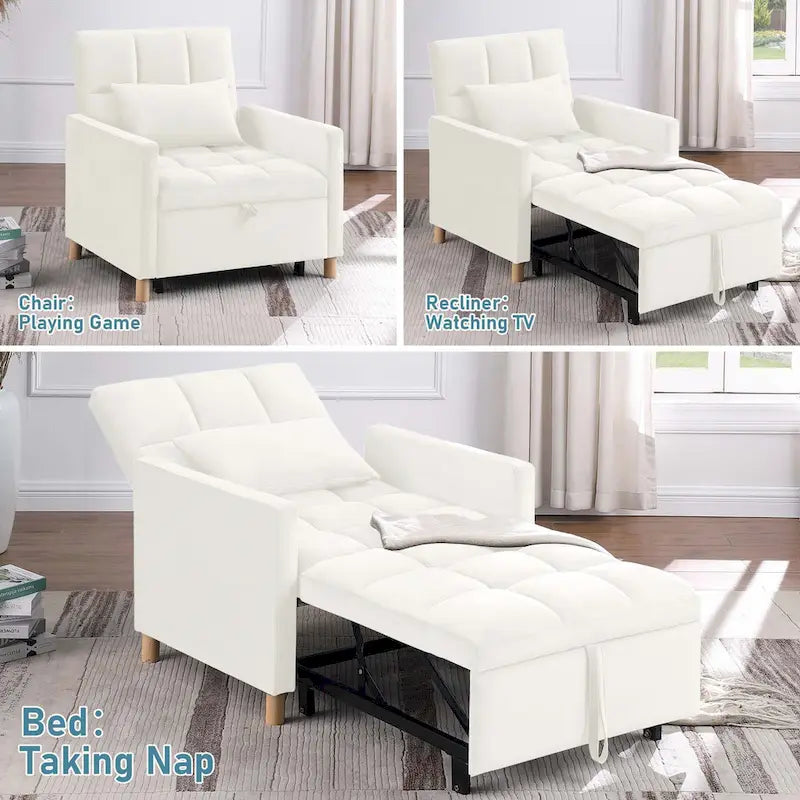 Canapé-Lit Convertible une Place avec Oreiller – Sanzelize Design