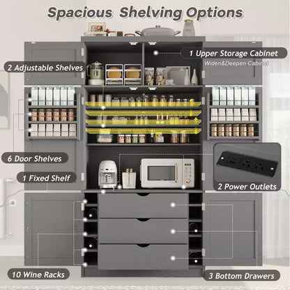Grand meuble de garde-manger de cuisine avec prises électriques – Sanzelize Design