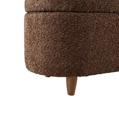 Banc de rangement rabattable Bailey Taupe Boucle – Sanzelize Design