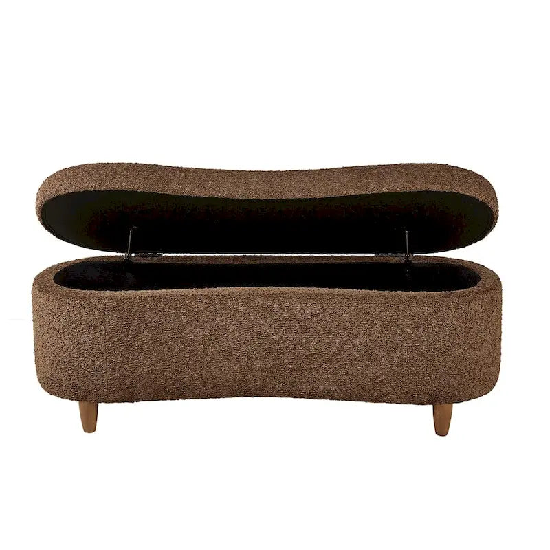 Banc de rangement rabattable Bailey Taupe Boucle – Sanzelize Design