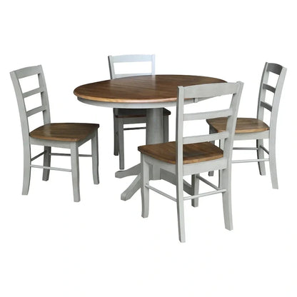 Table à manger ronde extensible 91,4 cm avec 4 chaises Madrid – Sanzelize Design