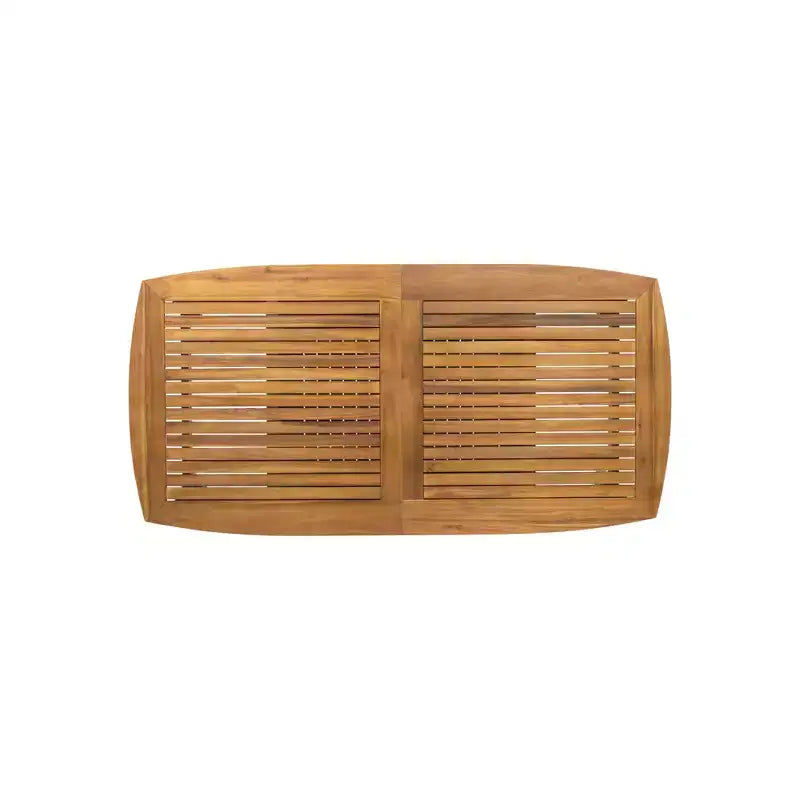 Ensemble de salle à manger d'extérieur 7 pièces extensible avec chaises empilables, table en bois d'acacia – Sanzelize Design
