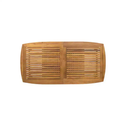 Ensemble de salle à manger d'extérieur 7 pièces extensible avec chaises empilables, table en bois d'acacia – Sanzelize Design