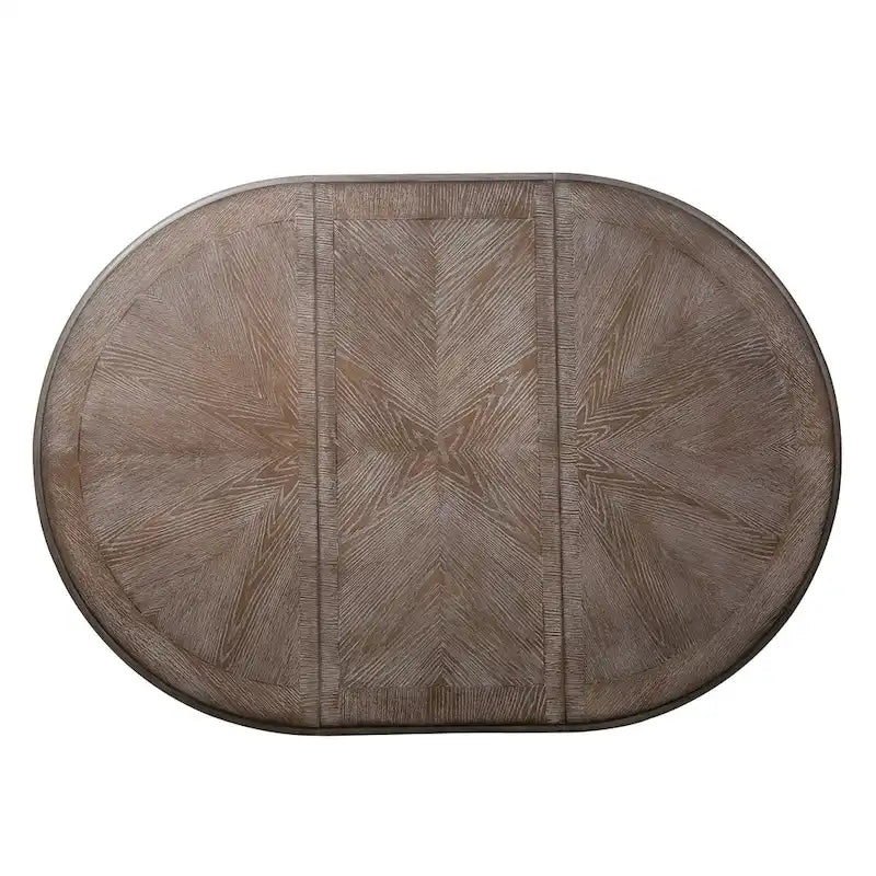 Table à dîner ronde sur pied avec rallonges escamotables - 2 finitions – Sanzelize Design